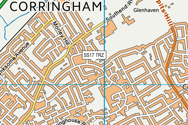 SS17 7RZ map - OS VectorMap District (Ordnance Survey)