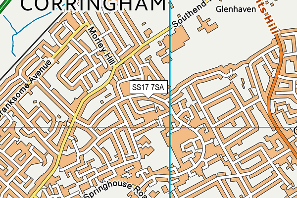 SS17 7SA map - OS VectorMap District (Ordnance Survey)