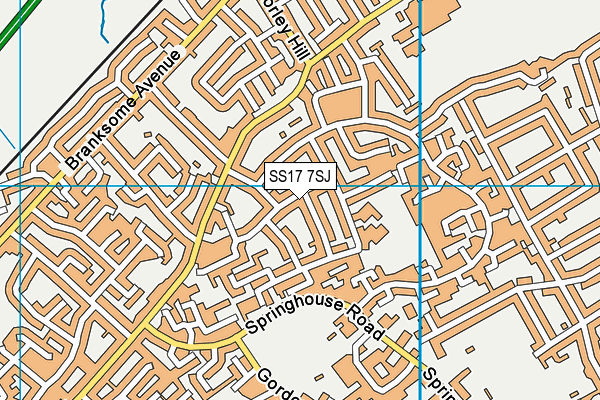 SS17 7SJ map - OS VectorMap District (Ordnance Survey)