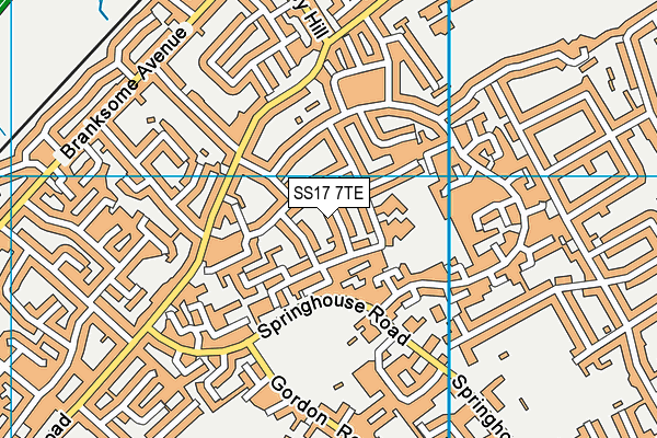 SS17 7TE map - OS VectorMap District (Ordnance Survey)