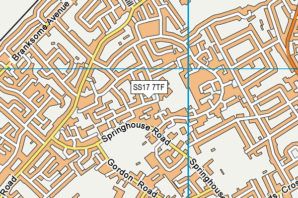 SS17 7TF map - OS VectorMap District (Ordnance Survey)