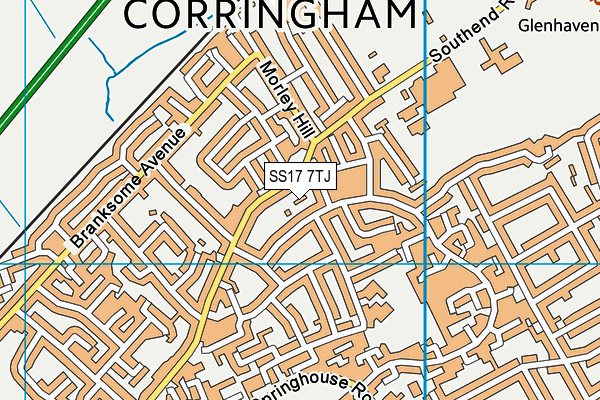 SS17 7TJ map - OS VectorMap District (Ordnance Survey)