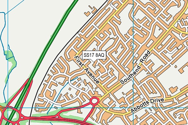 SS17 8AQ map - OS VectorMap District (Ordnance Survey)