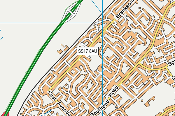 SS17 8AU map - OS VectorMap District (Ordnance Survey)