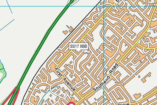 SS17 8BB map - OS VectorMap District (Ordnance Survey)