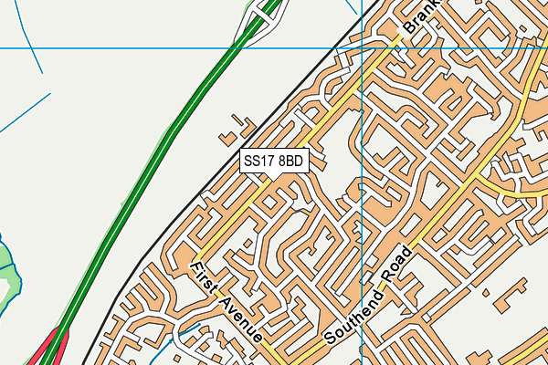 SS17 8BD map - OS VectorMap District (Ordnance Survey)