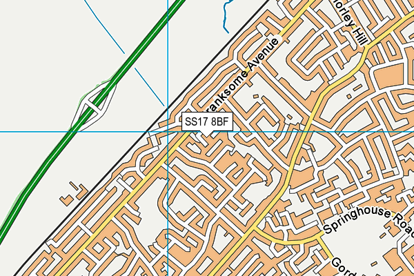 SS17 8BF map - OS VectorMap District (Ordnance Survey)
