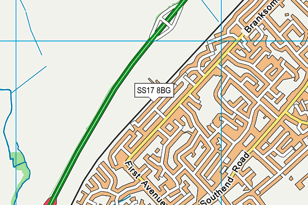 SS17 8BG map - OS VectorMap District (Ordnance Survey)