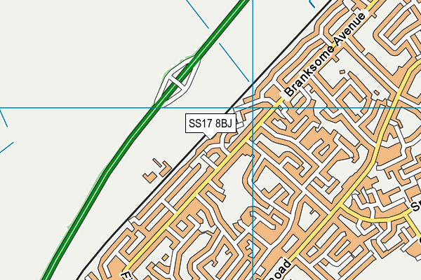 SS17 8BJ map - OS VectorMap District (Ordnance Survey)