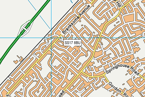 SS17 8BU map - OS VectorMap District (Ordnance Survey)