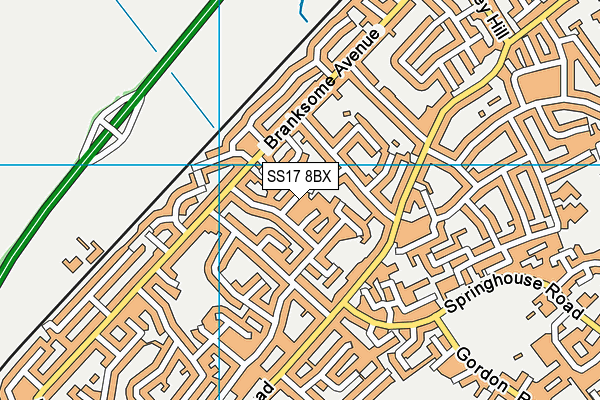 SS17 8BX map - OS VectorMap District (Ordnance Survey)