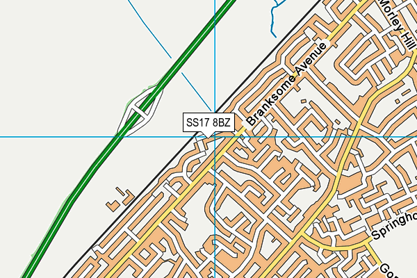 SS17 8BZ map - OS VectorMap District (Ordnance Survey)