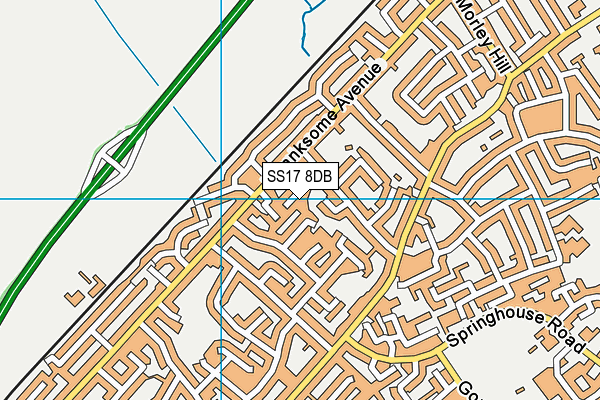 SS17 8DB map - OS VectorMap District (Ordnance Survey)