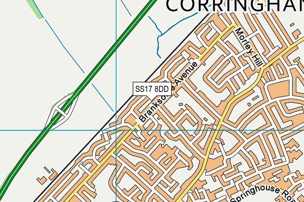 SS17 8DD map - OS VectorMap District (Ordnance Survey)