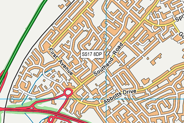 SS17 8DP map - OS VectorMap District (Ordnance Survey)