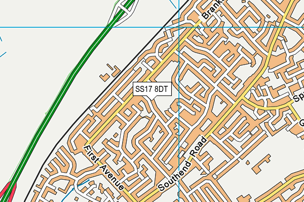 SS17 8DT map - OS VectorMap District (Ordnance Survey)
