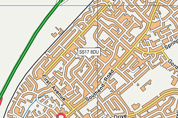 SS17 8DU map - OS VectorMap District (Ordnance Survey)