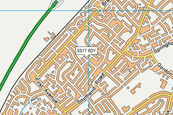 SS17 8DY map - OS VectorMap District (Ordnance Survey)