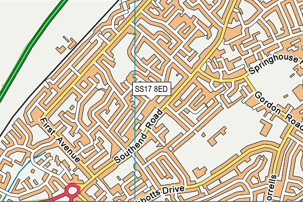 SS17 8ED map - OS VectorMap District (Ordnance Survey)