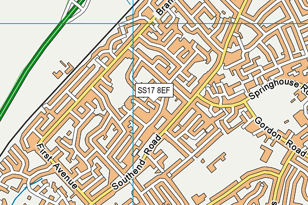 SS17 8EF map - OS VectorMap District (Ordnance Survey)