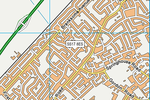 SS17 8ES map - OS VectorMap District (Ordnance Survey)