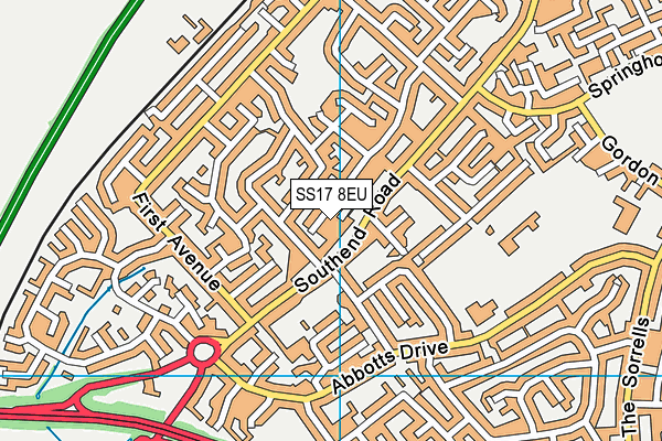 SS17 8EU map - OS VectorMap District (Ordnance Survey)
