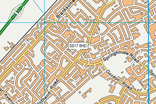 SS17 8HD map - OS VectorMap District (Ordnance Survey)