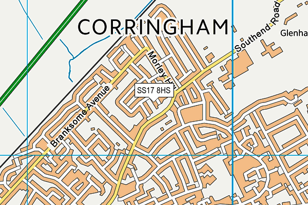 SS17 8HS map - OS VectorMap District (Ordnance Survey)