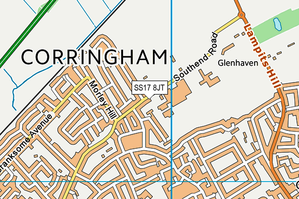 Ortu Gable Hall School Playing Fields map (SS17 8Jt) - OS VectorMap District (Ordnance Survey)