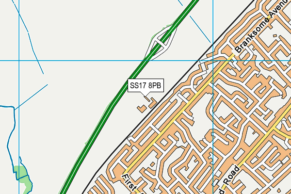 SS17 8PB map - OS VectorMap District (Ordnance Survey)