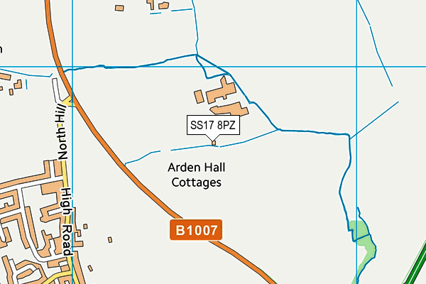 SS17 8PZ map - OS VectorMap District (Ordnance Survey)
