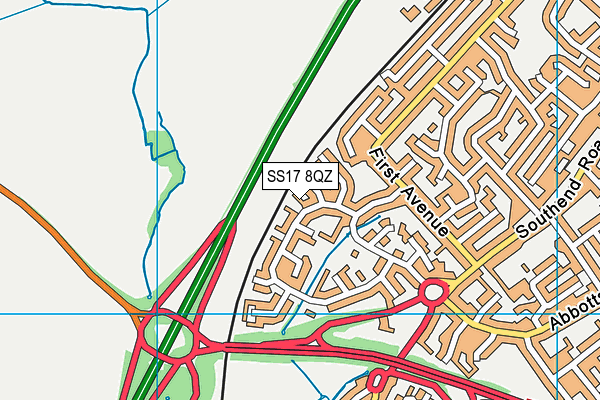 SS17 8QZ map - OS VectorMap District (Ordnance Survey)