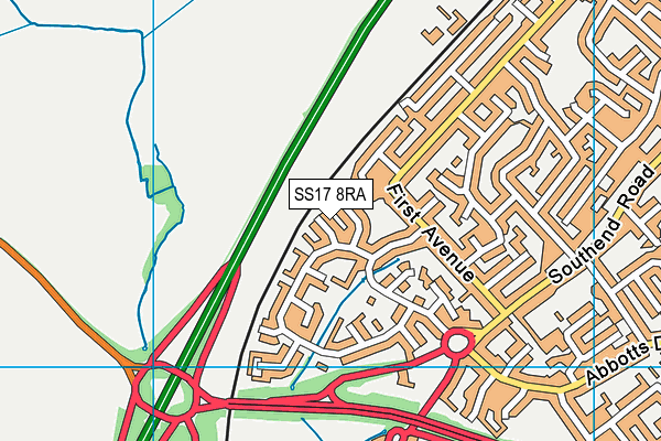 SS17 8RA map - OS VectorMap District (Ordnance Survey)