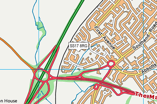 SS17 8RG map - OS VectorMap District (Ordnance Survey)