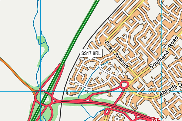 SS17 8RL map - OS VectorMap District (Ordnance Survey)