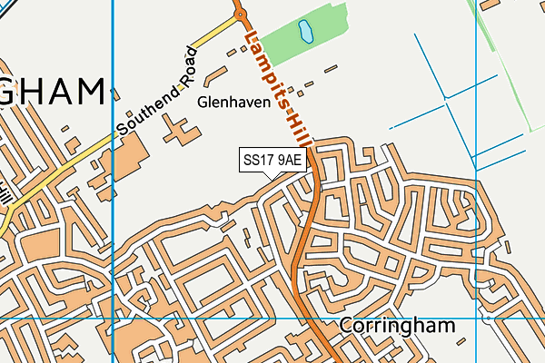 SS17 9AE map - OS VectorMap District (Ordnance Survey)