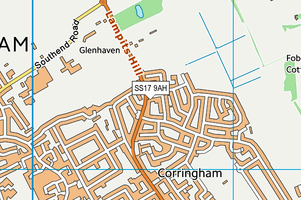 SS17 9AH map - OS VectorMap District (Ordnance Survey)