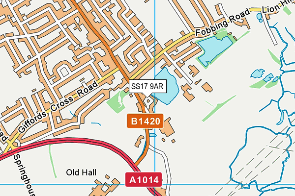 SS17 9AR map - OS VectorMap District (Ordnance Survey)