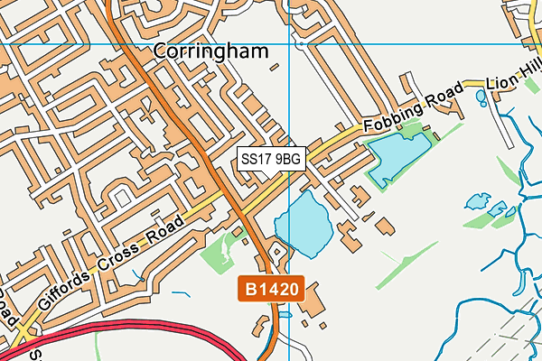 SS17 9BG map - OS VectorMap District (Ordnance Survey)
