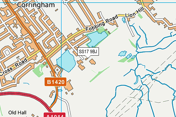 SS17 9BJ map - OS VectorMap District (Ordnance Survey)