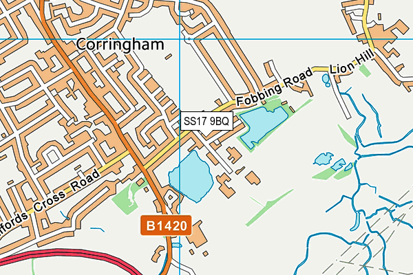 SS17 9BQ map - OS VectorMap District (Ordnance Survey)