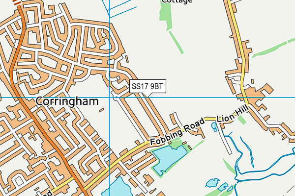 SS17 9BT map - OS VectorMap District (Ordnance Survey)