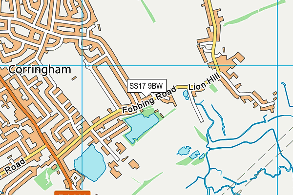 SS17 9BW map - OS VectorMap District (Ordnance Survey)