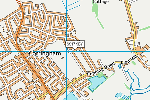 SS17 9BY map - OS VectorMap District (Ordnance Survey)