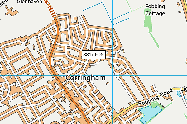 SS17 9DN map - OS VectorMap District (Ordnance Survey)