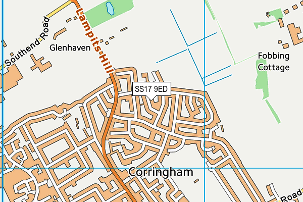 SS17 9ED map - OS VectorMap District (Ordnance Survey)
