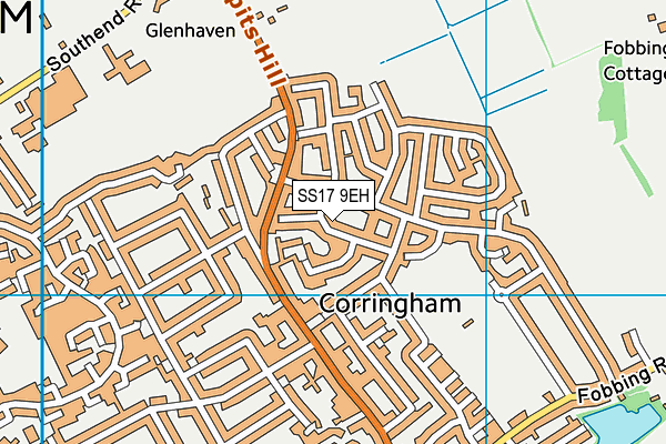 SS17 9EH map - OS VectorMap District (Ordnance Survey)