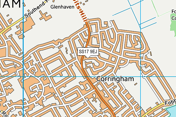 SS17 9EJ map - OS VectorMap District (Ordnance Survey)