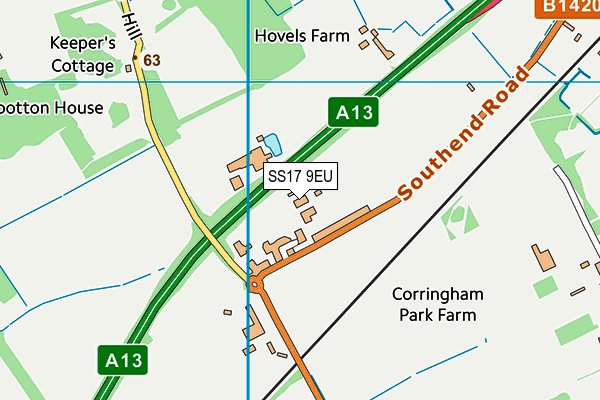 SS17 9EU map - OS VectorMap District (Ordnance Survey)