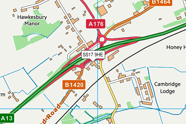 SS17 9HE map - OS VectorMap District (Ordnance Survey)